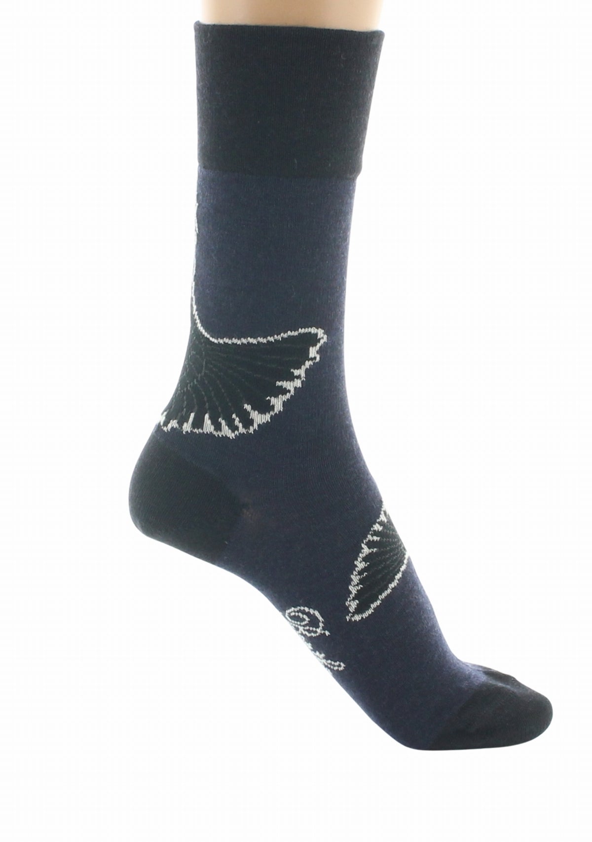 Chaussettes femme en laine La Grue Sauvage - Berthe Aux Grands Pieds BLEU MARINE