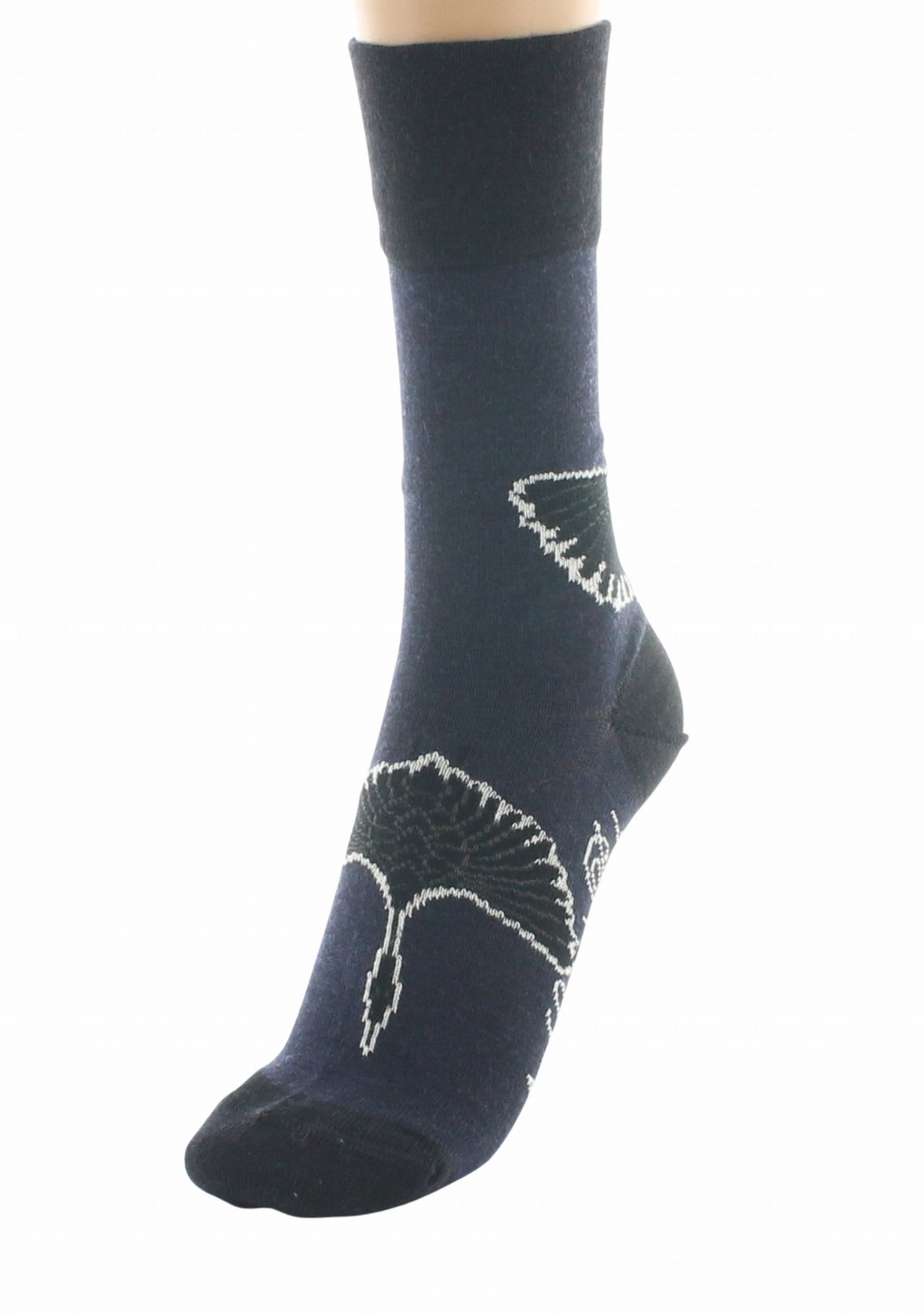 Chaussettes femme en laine La Grue Sauvage - Berthe Aux Grands Pieds BLEU MARINE