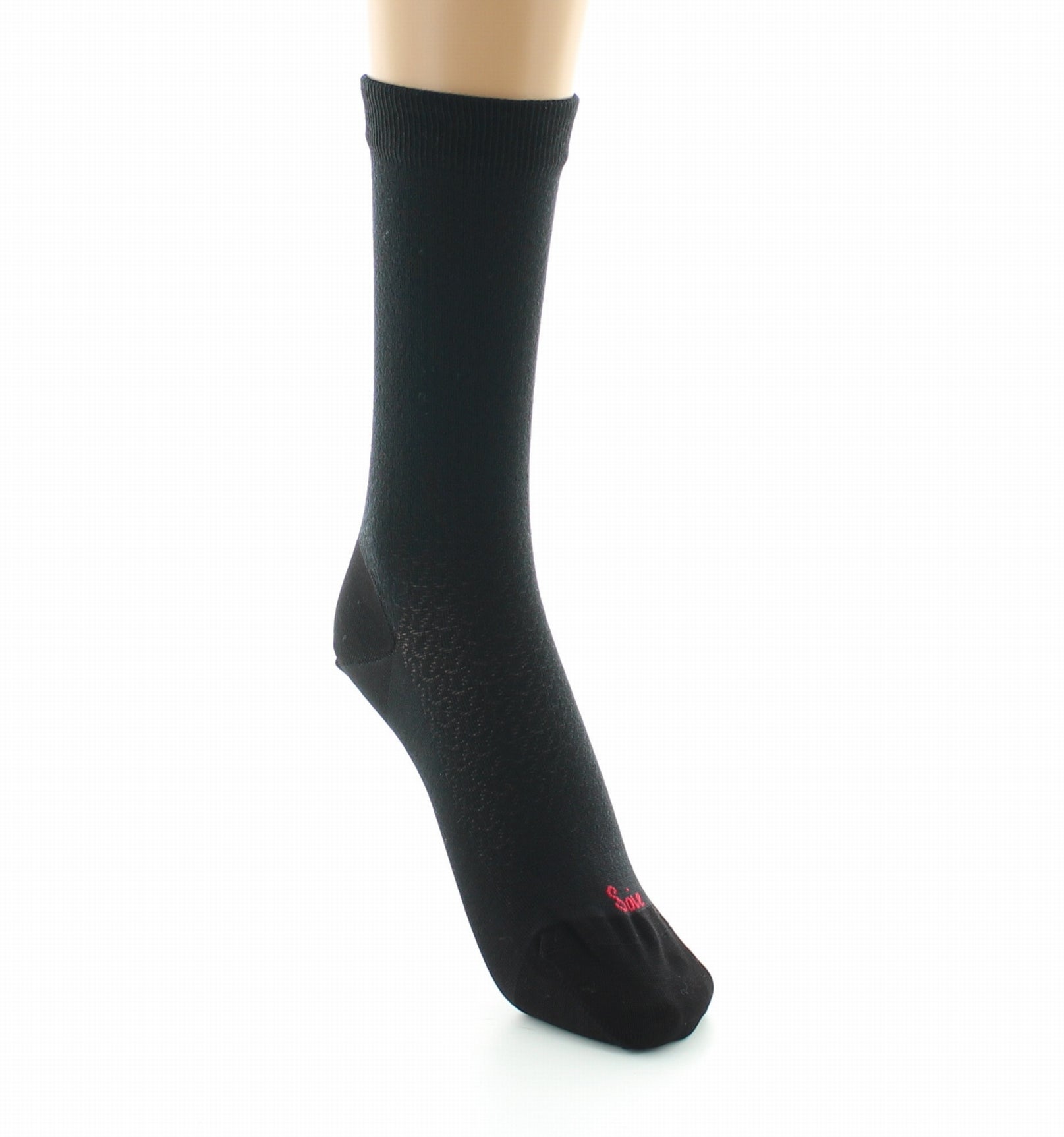 Chaussettes femme en maille ajourée - Soie Naturelle NOIR