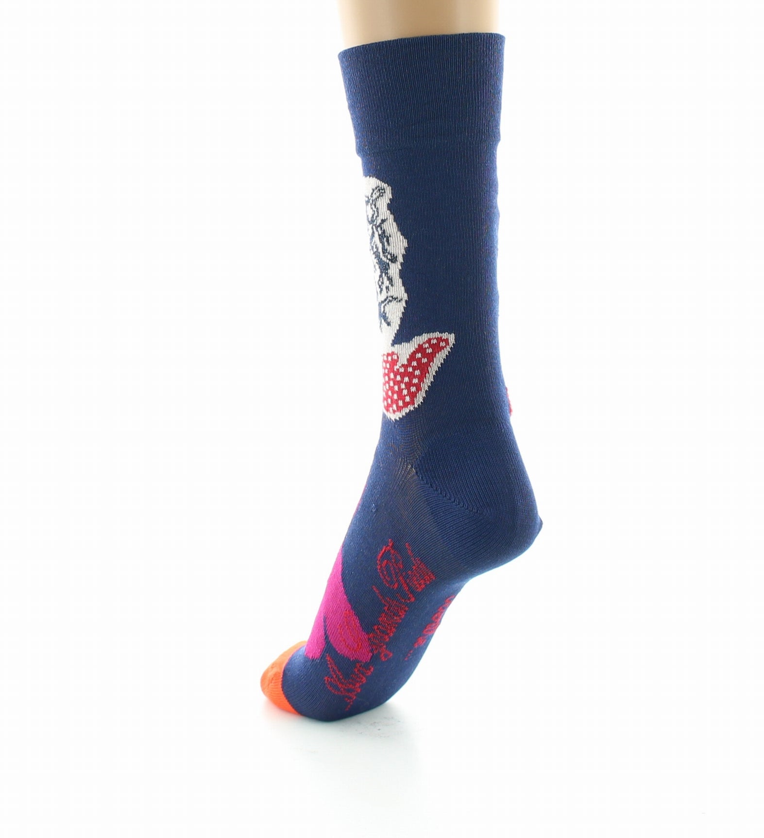 Chaussettes femme fil d'Ecosse représentation de la femme au foulard BLEU MARINE