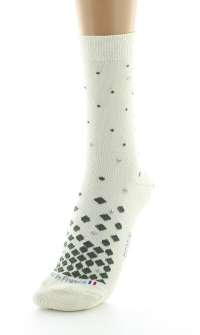Chaussettes femme Jacquard de Noël en laine ECRU