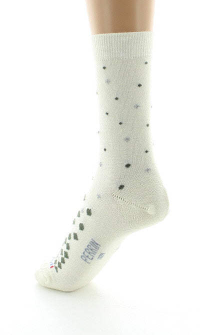 Chaussettes femme Jacquard de Noël en laine ECRU