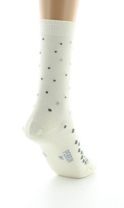 Chaussettes femme Jacquard de Noël en laine ECRU