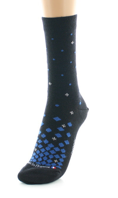 Chaussettes femme Jacquard de Noël en laine NOIR