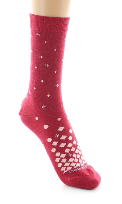 Chaussettes femme Jacquard de Noël en laine ROUGE