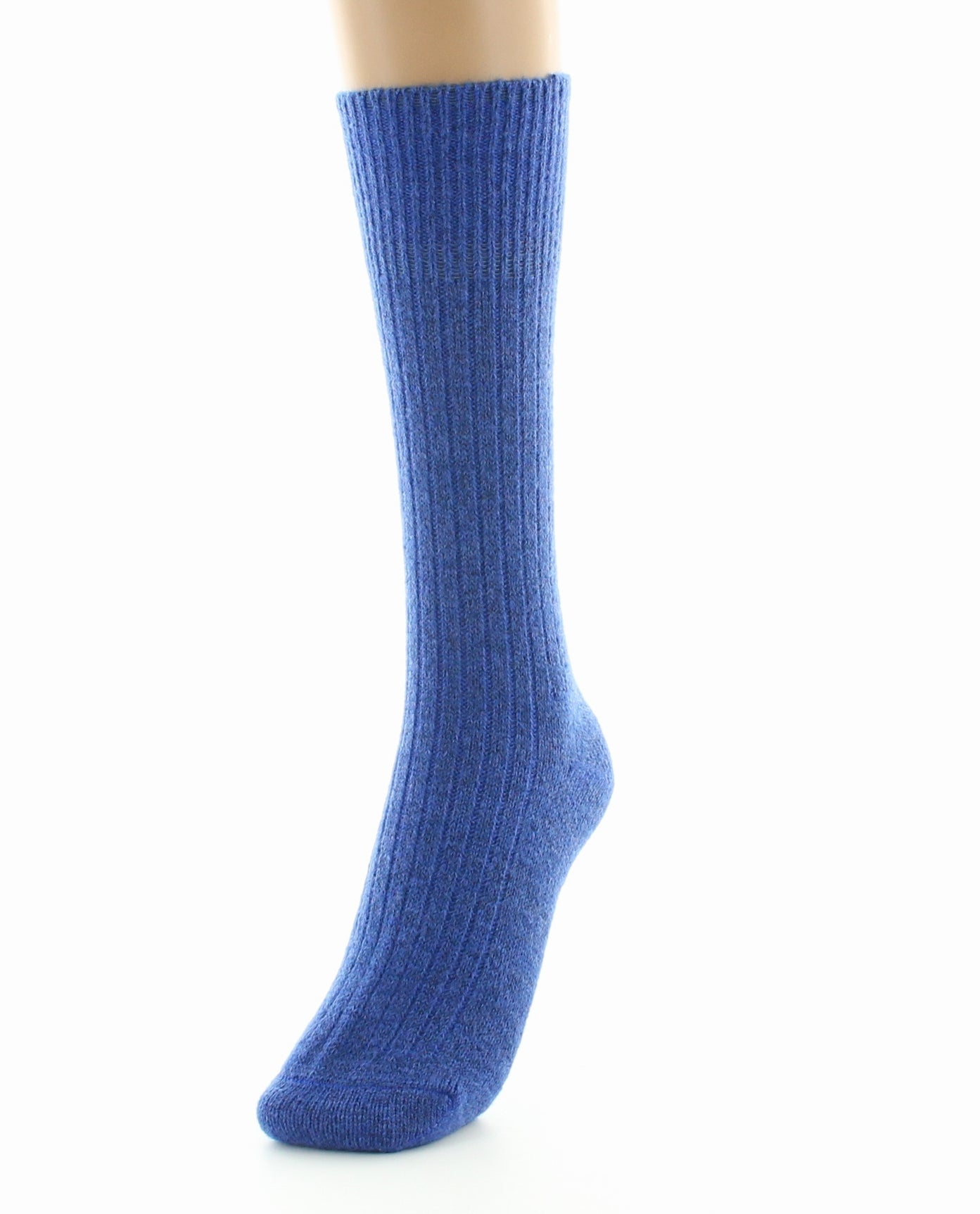 Chaussettes femme laine et acrylique bleu BLEU ROYAL