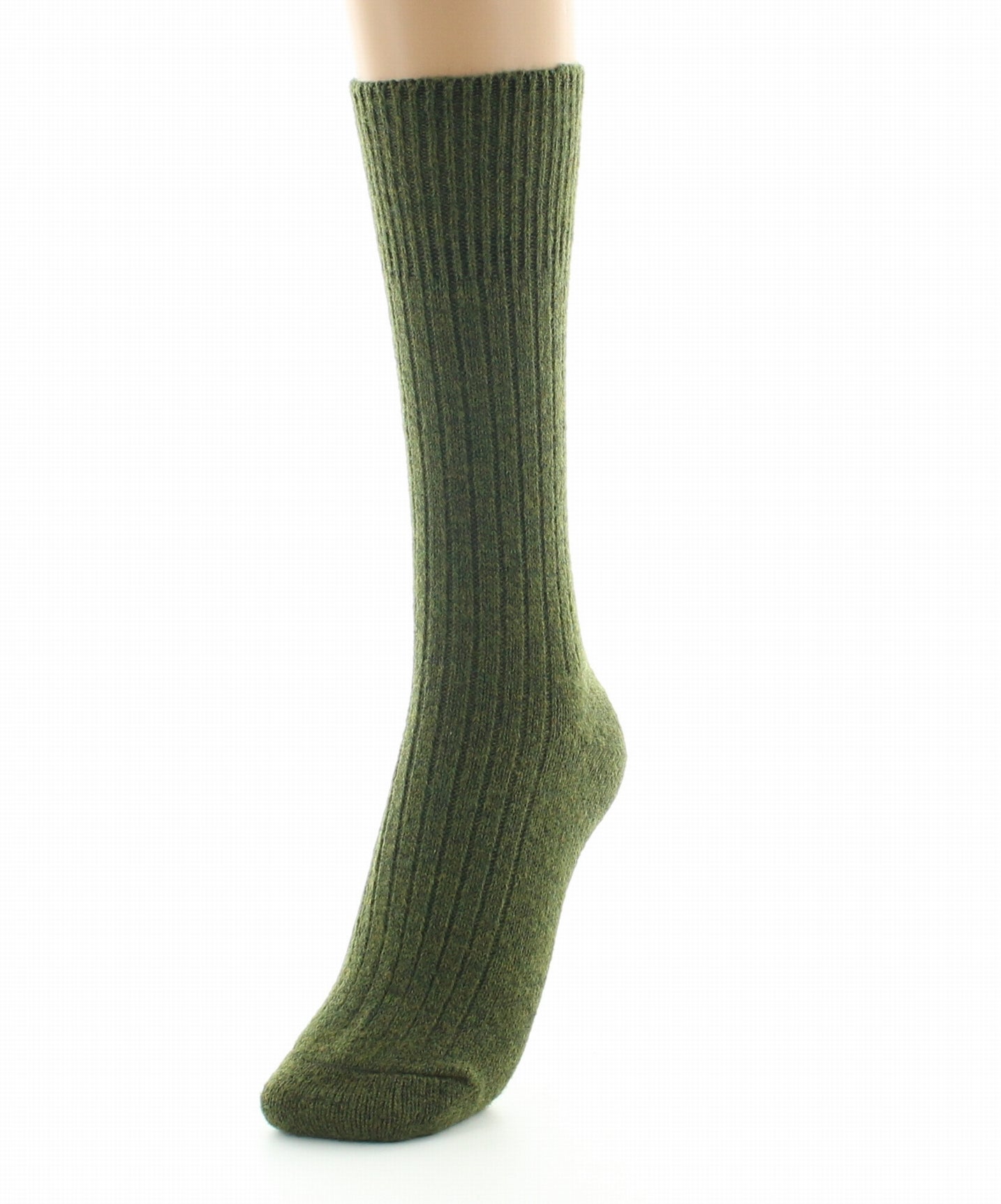 Chaussettes femme laine et acrylique kaki KAKI