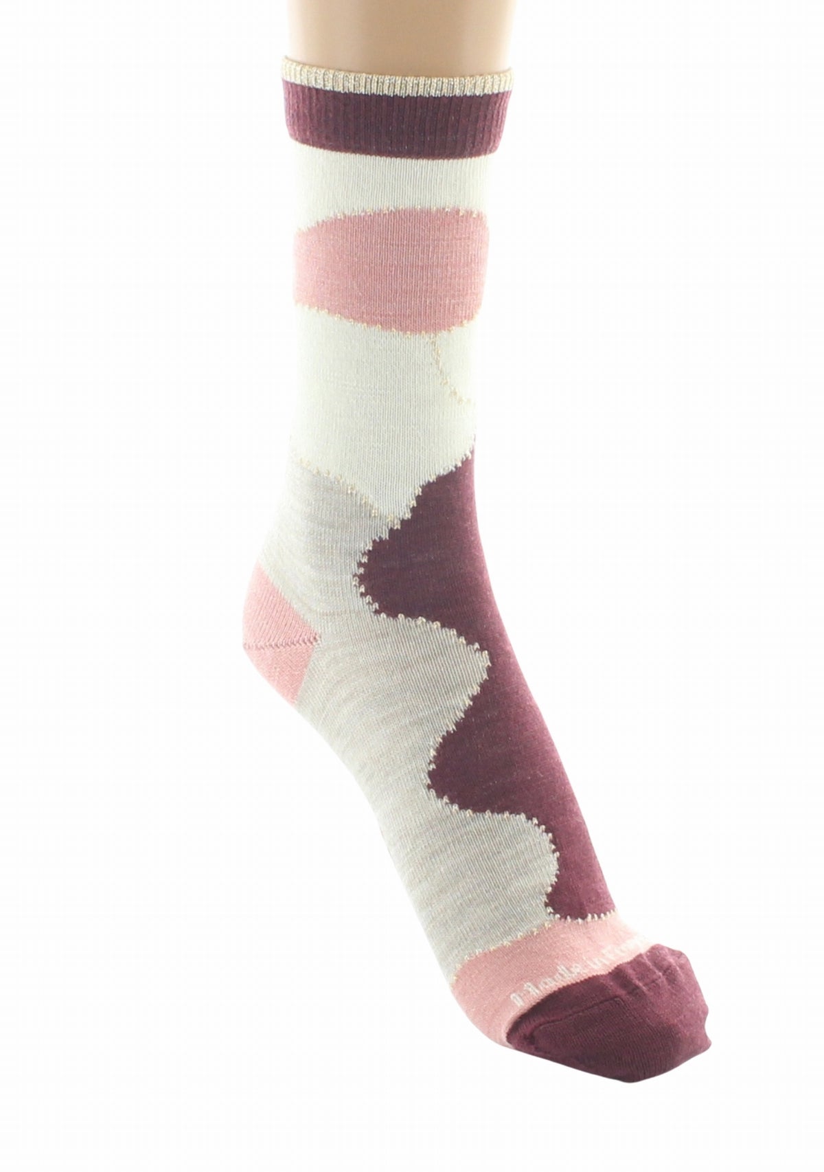 Chaussettes femme laine Patchwork Rose - Perrin ROSE