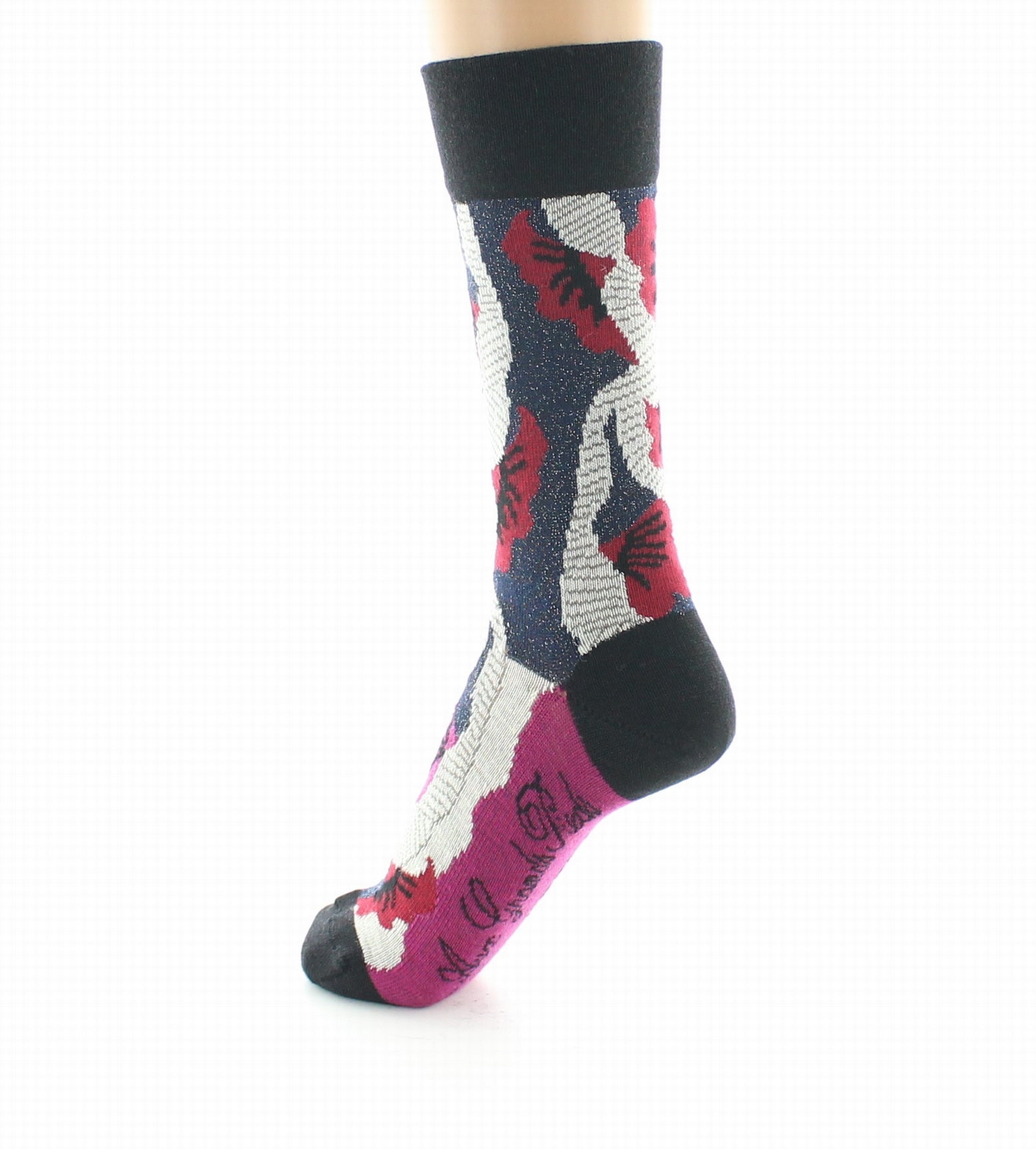 Chaussettes femme laine peignée coquelicot BLEU