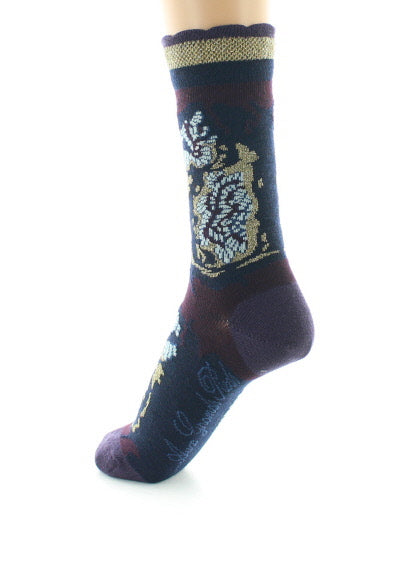 Chaussettes femme laine peignée fleurs de kimono MARINE