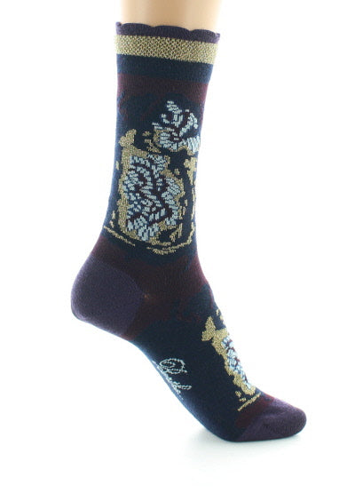 Chaussettes femme laine peignée fleurs de kimono MARINE