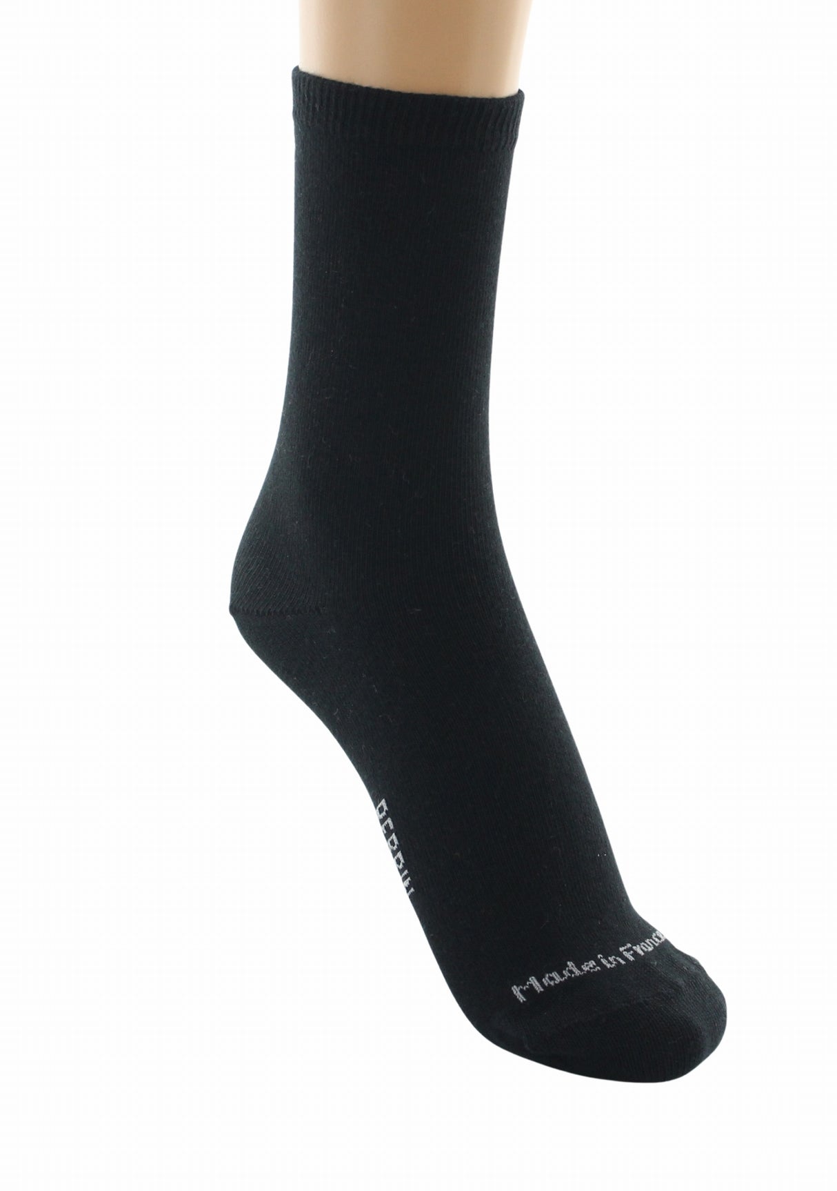 Chaussettes femme Perrin 1924 coton longues fibres Noir NOIR