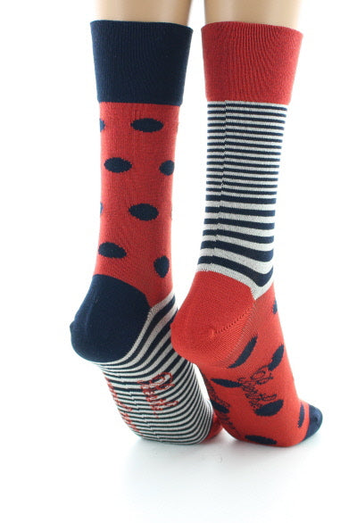 Chaussettes Femme Pois et Rayures ORANGE