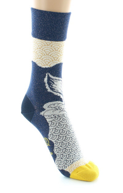 Chaussettes Femme Vagues et Baleine BLEU