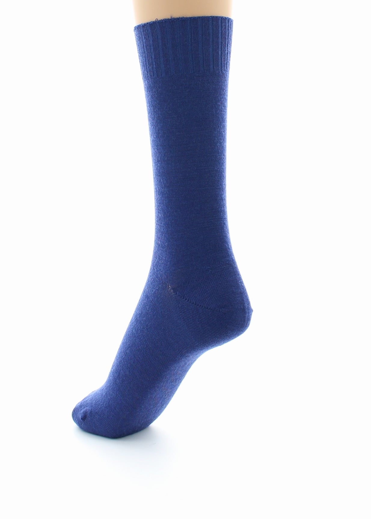 Chaussettes fines confort Laine peignée BLEU INDIGO