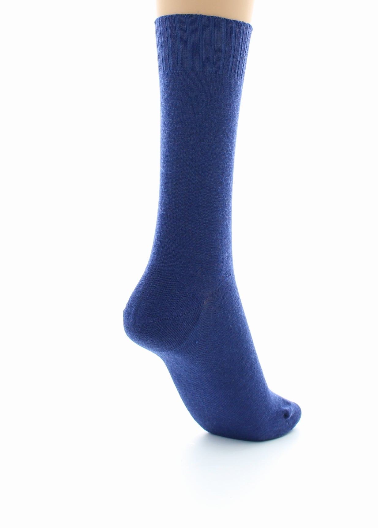 Chaussettes fines confort Laine peignée BLEU INDIGO