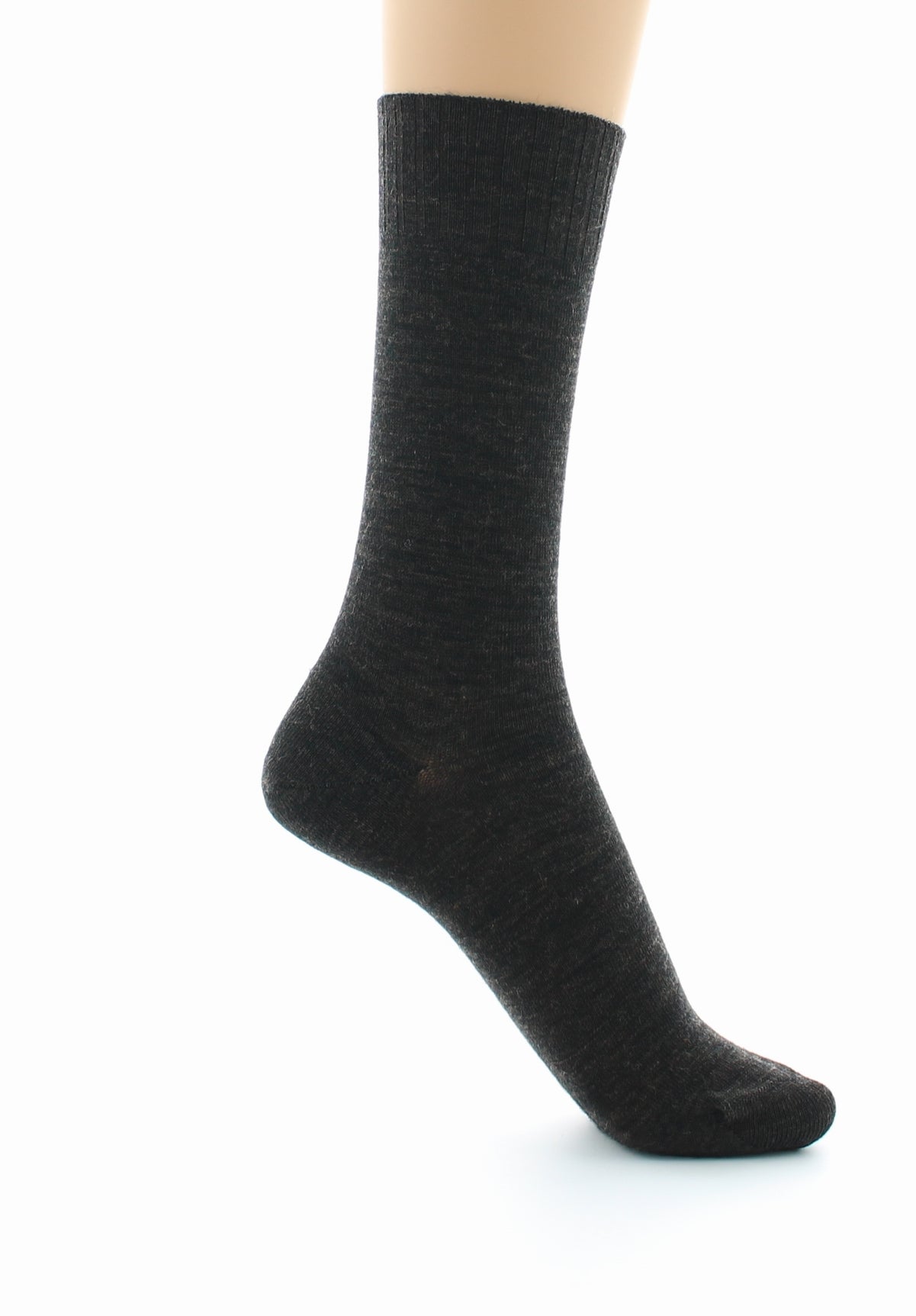 Chaussettes fines confort Laine peignée MARRON