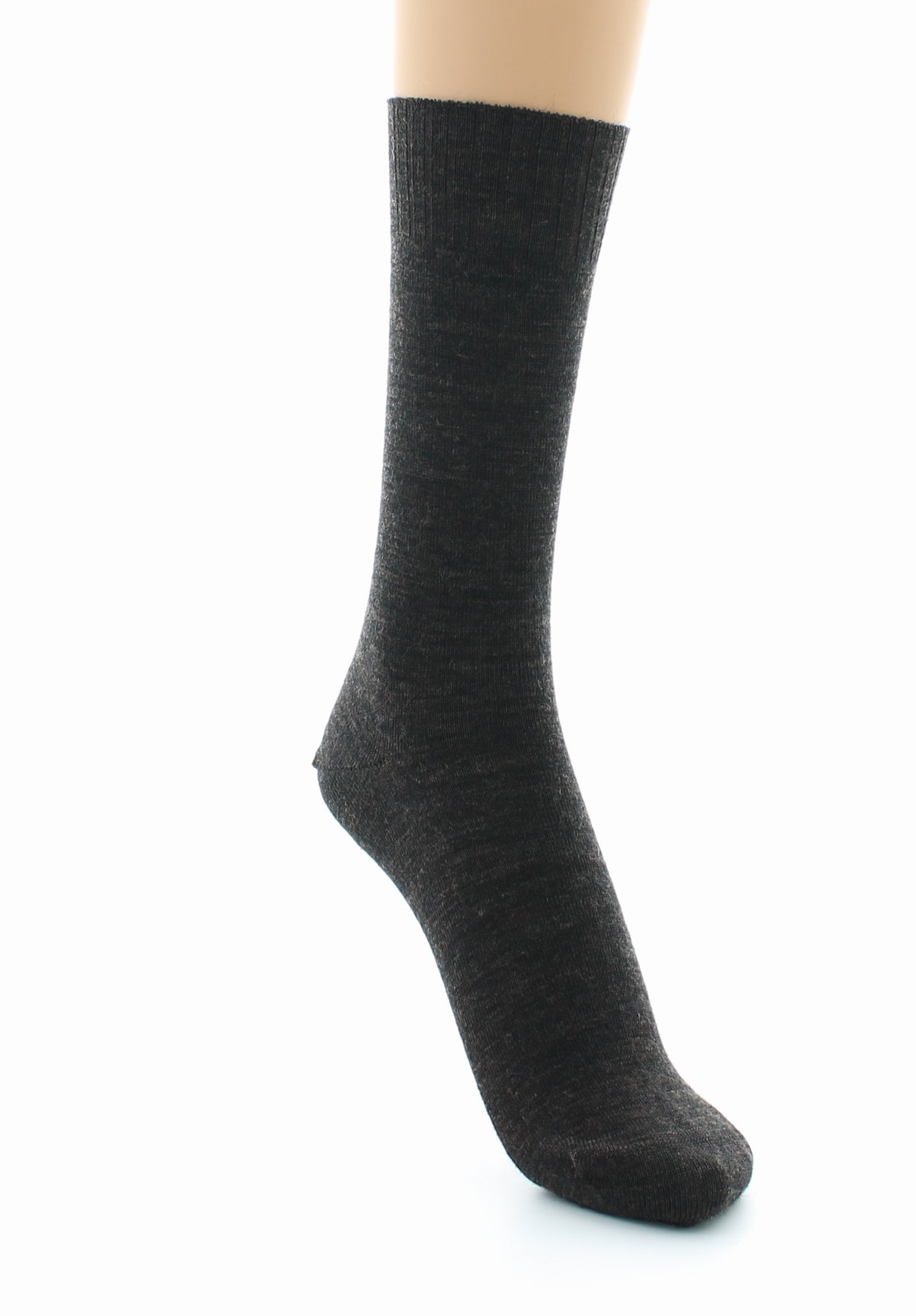 Chaussettes fines confort Laine peignée MARRON