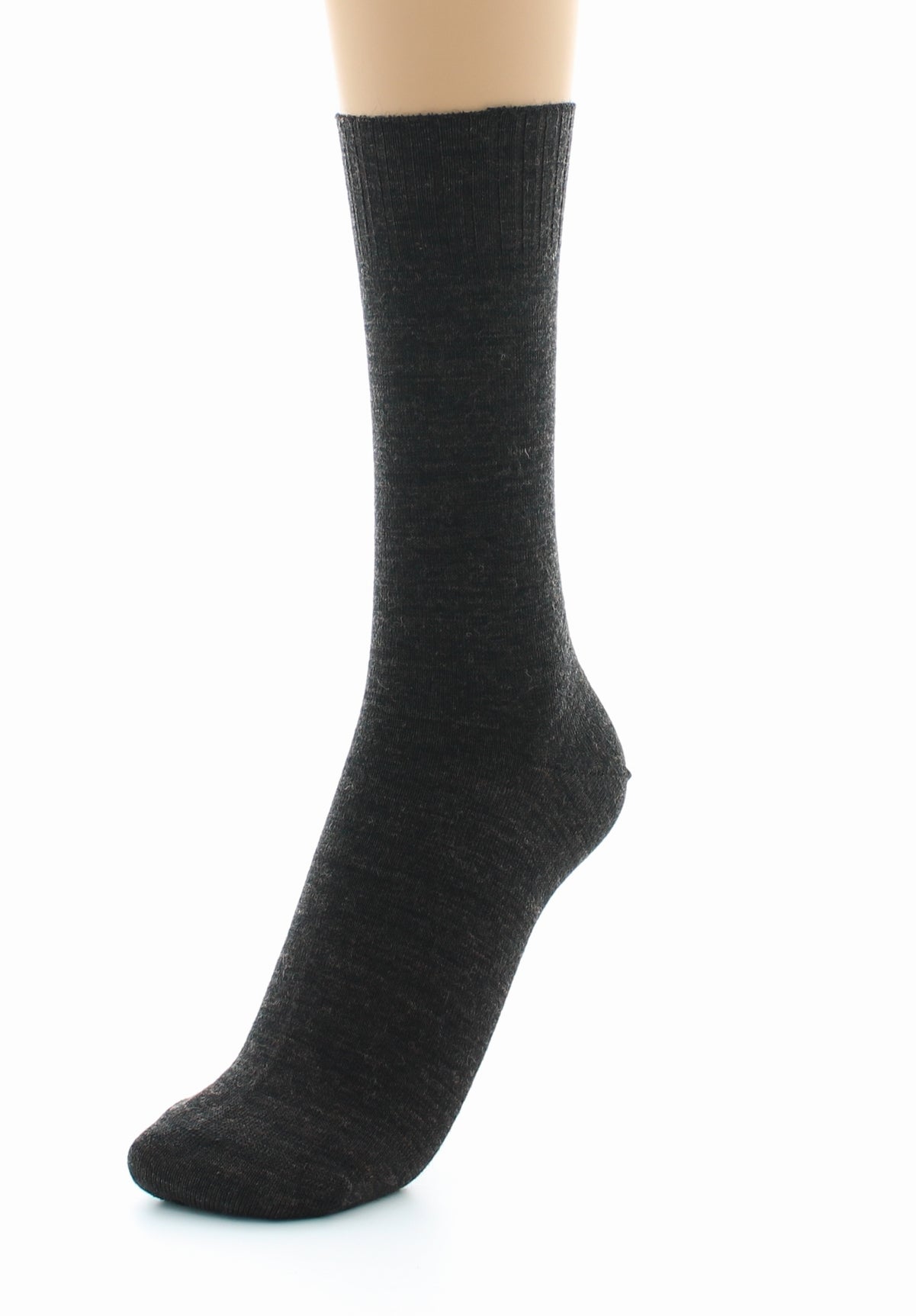 Chaussettes fines confort Laine peignée MARRON