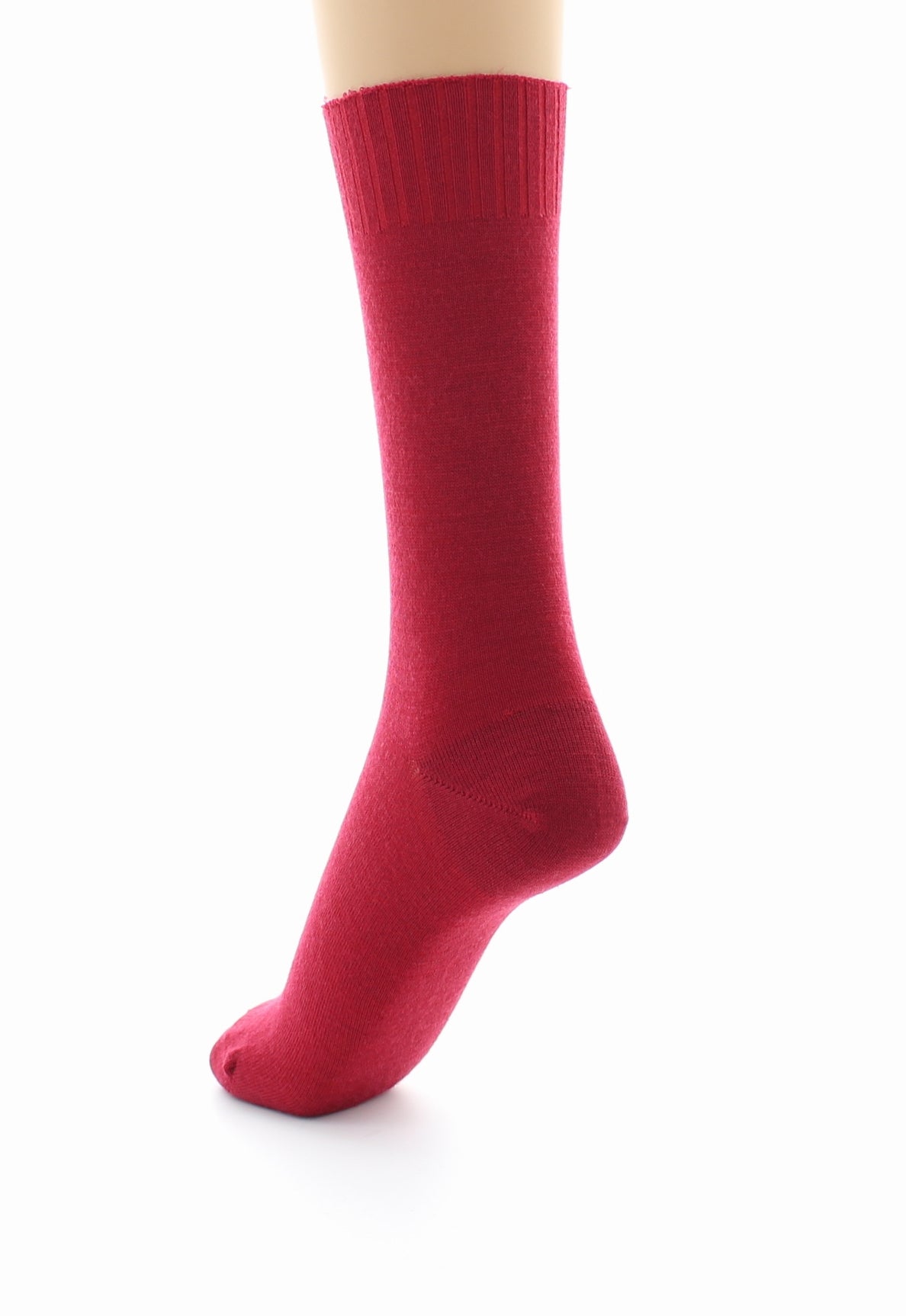 Chaussettes fines confort Laine peignée ROUGE