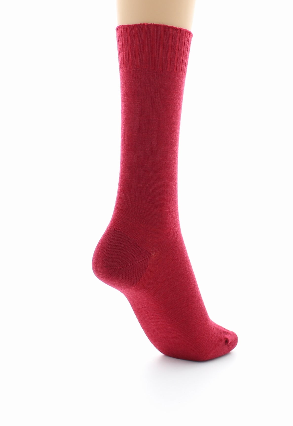 Chaussettes fines confort Laine peignée ROUGE