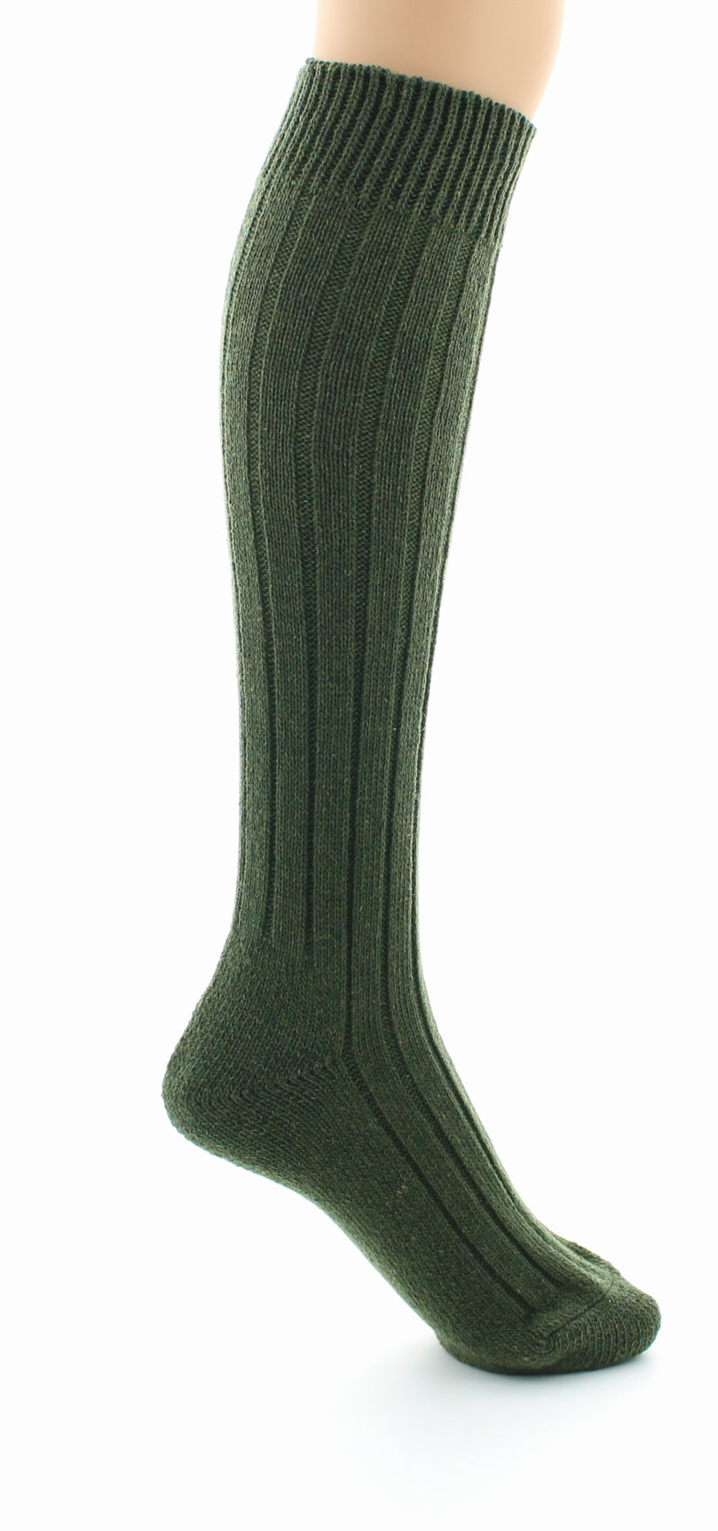 Chaussettes hautes à côtes derby Pied Bouclette Laine peignée mélangée BRONZE