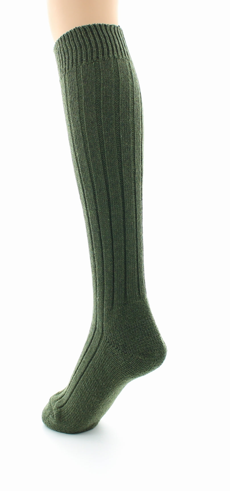 Chaussettes hautes à côtes derby Pied Bouclette Laine peignée mélangée BRONZE
