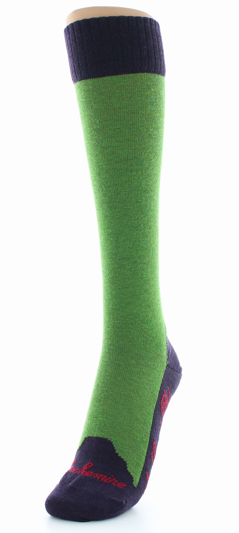 Chaussettes hautes cachemire vert VERT