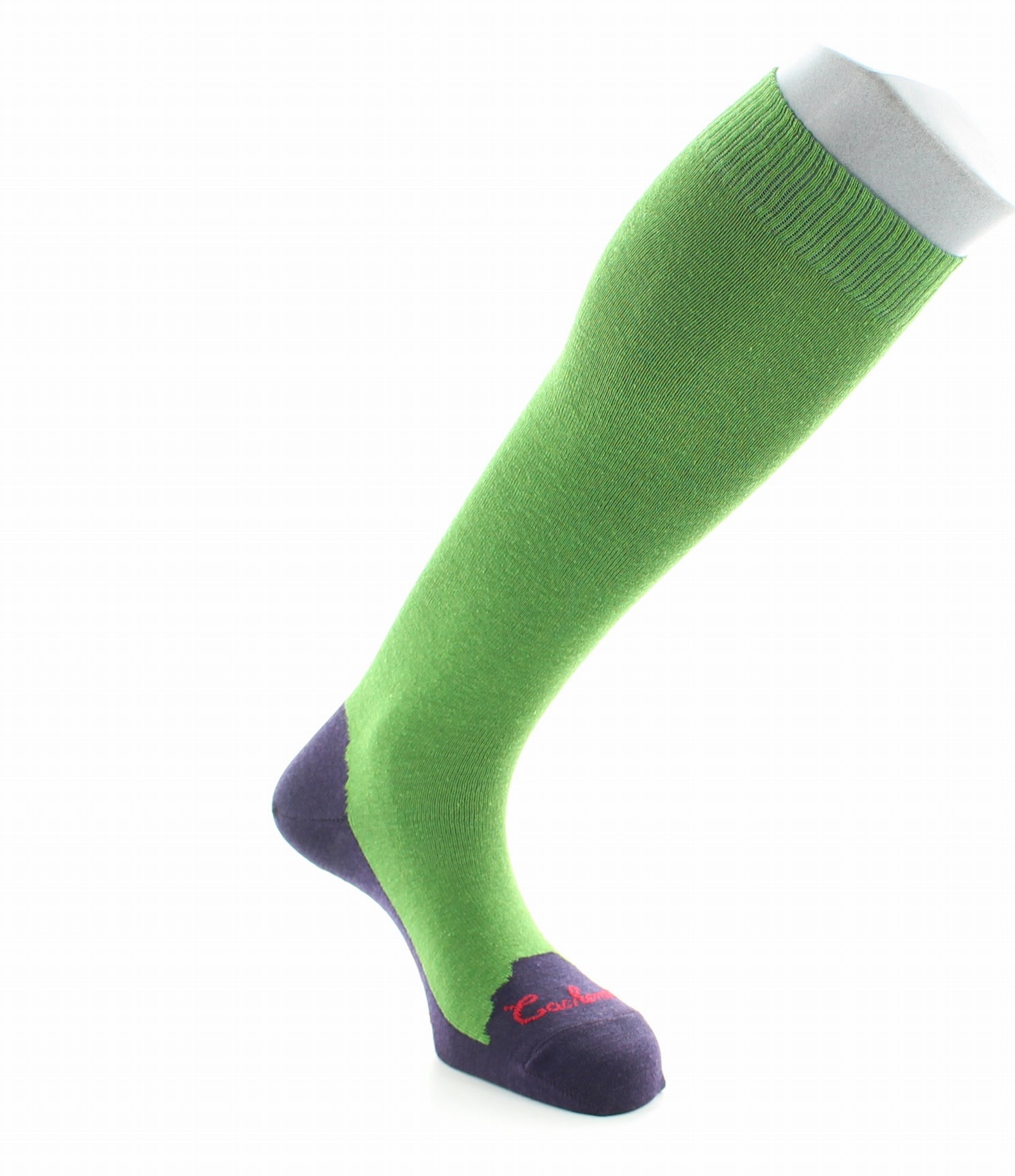 Chaussettes hautes cachemire vert VERT