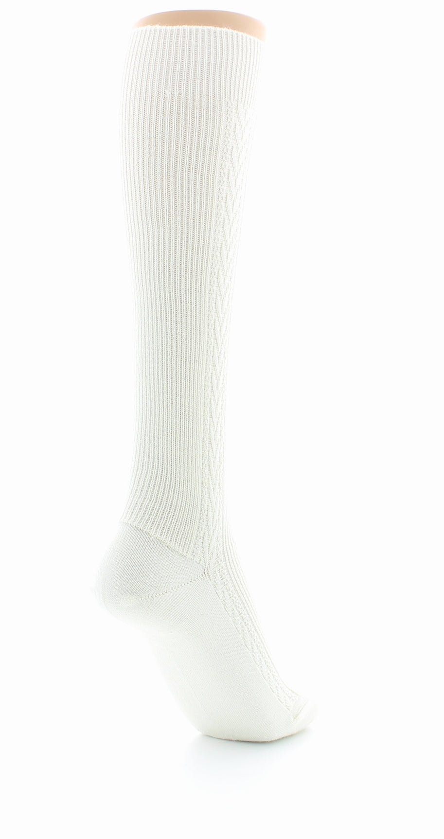 Chaussettes hautes en laine peignée mélangée ECRU