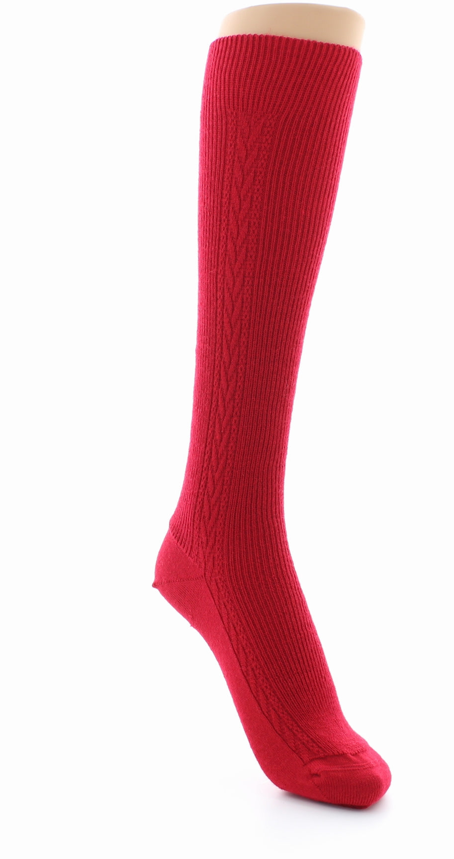 Chaussettes hautes en laine peignée mélangée ROUGE