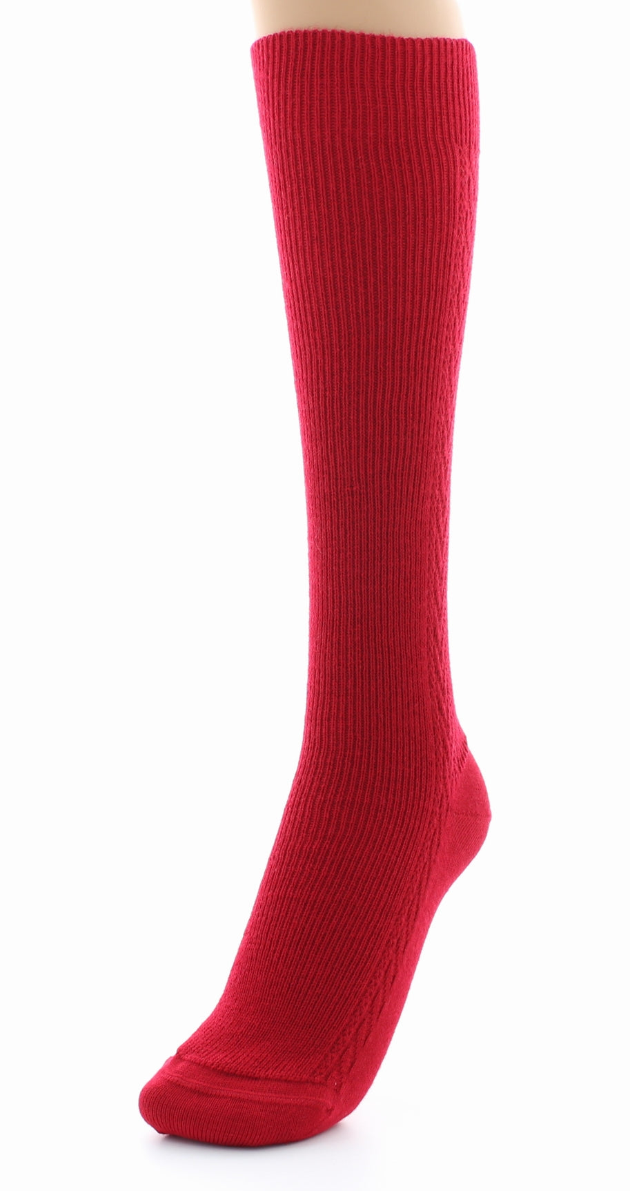 Chaussettes hautes en laine peignée mélangée ROUGE