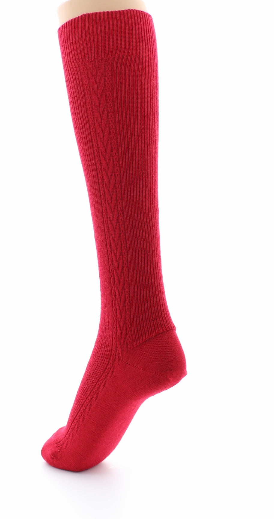 Chaussettes hautes en laine peignée mélangée ROUGE