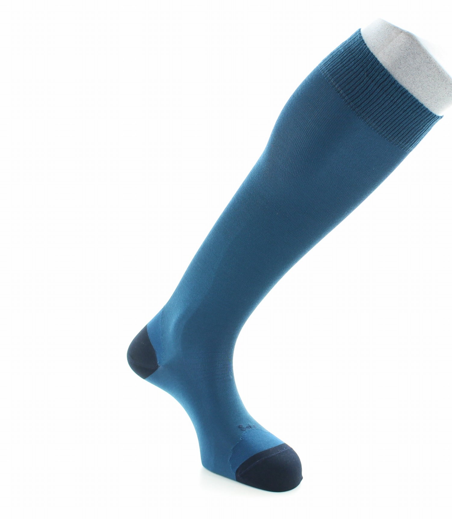 Chaussettes Hautes En Soie Bleu Roi et Marine Briac BLEU