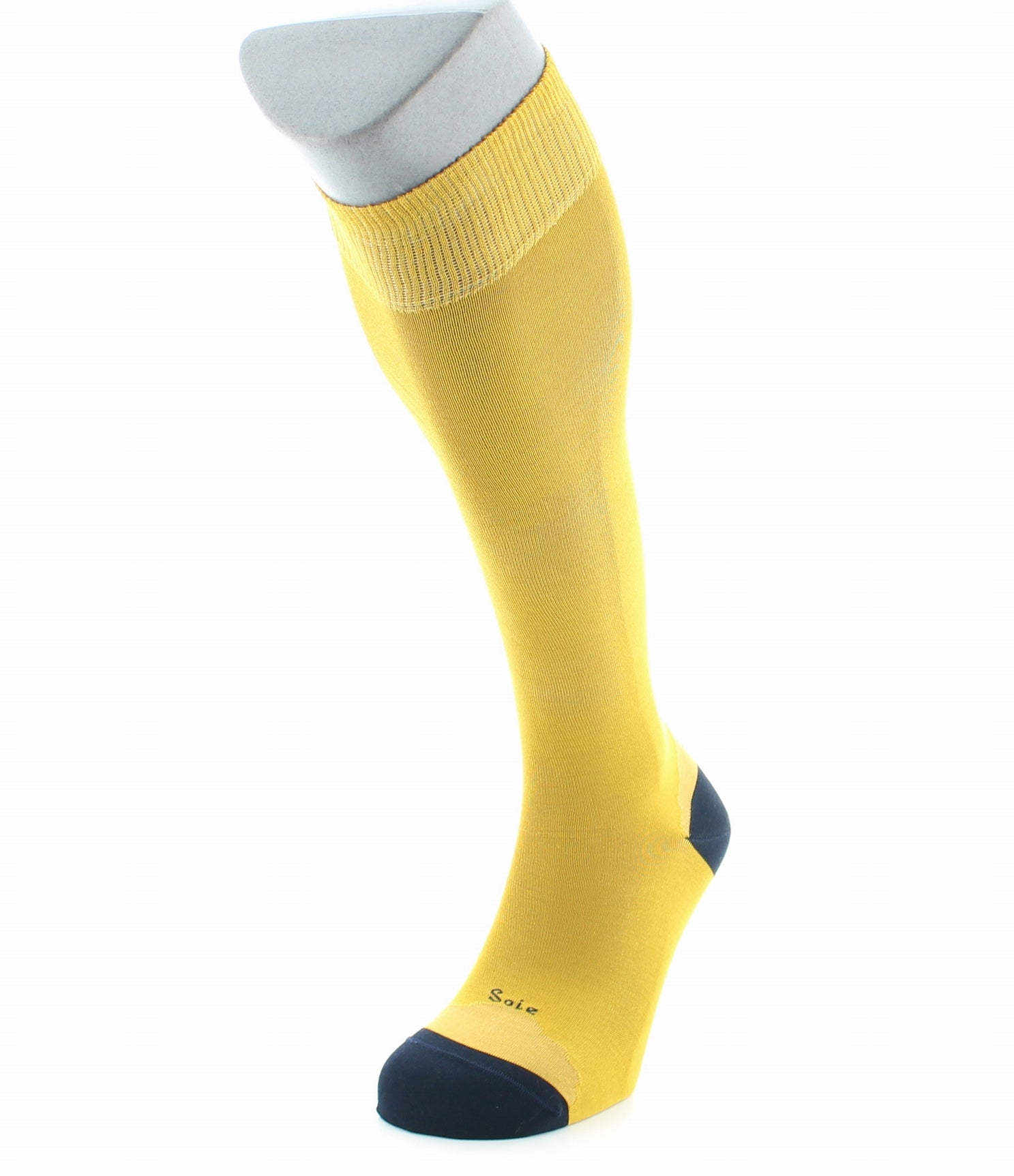 Chaussettes Hautes En Soie Jaune et Marine Brieuc JAUNE