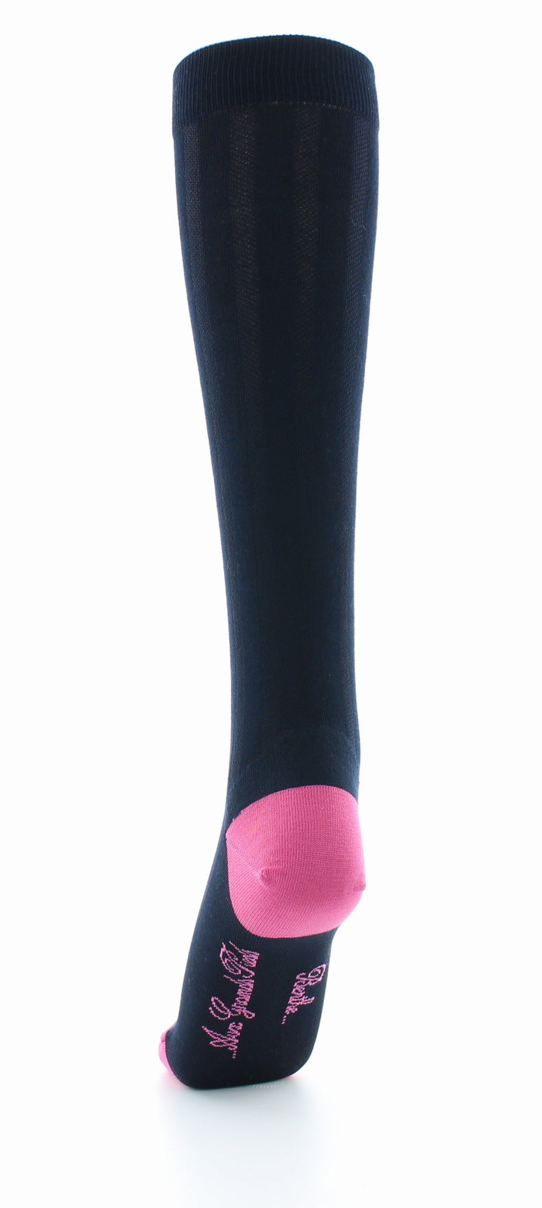 Chaussettes hautes en soie marine-fushia MARINE-FUSHIA