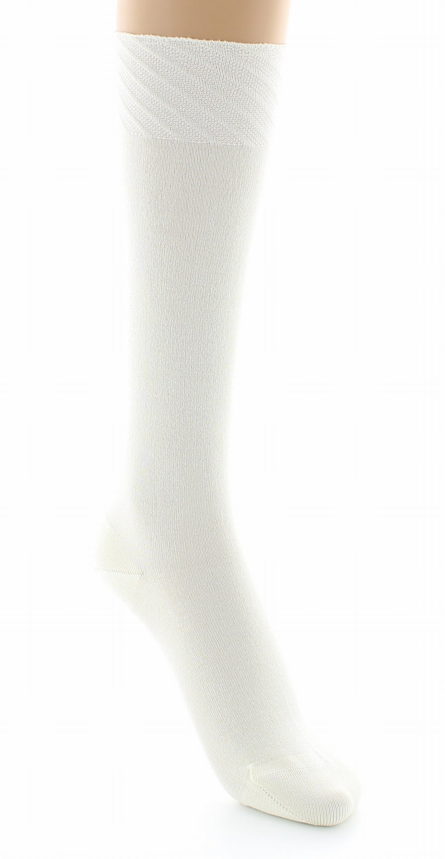 Chaussettes hautes en soie naturelle ECRU