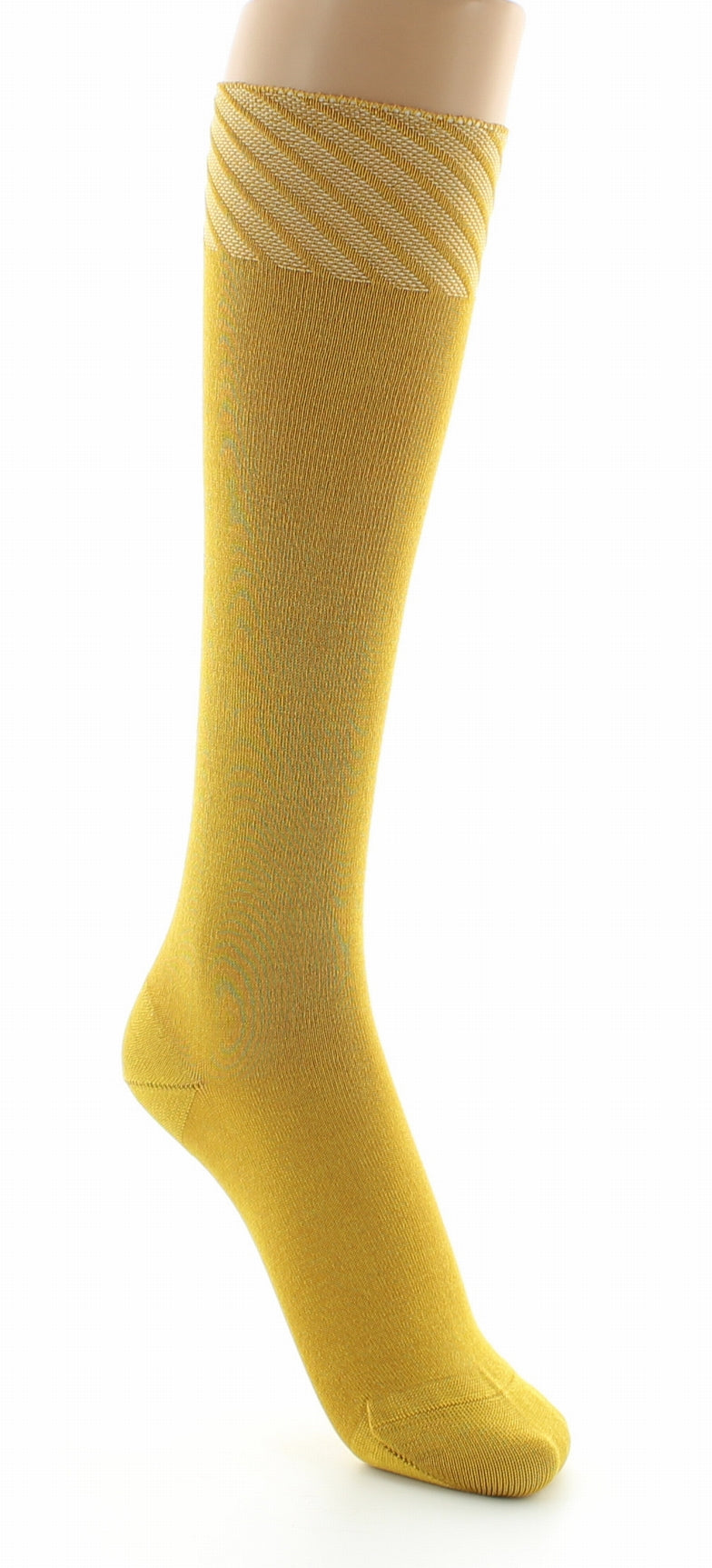 Chaussettes hautes en soie naturelle JAUNE