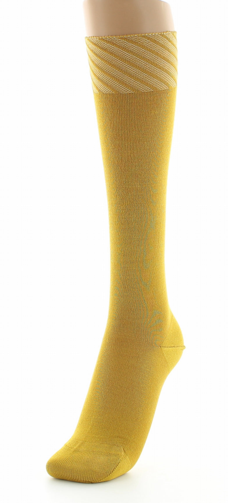 Chaussettes hautes en soie naturelle JAUNE