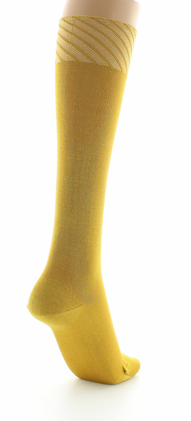 Chaussettes hautes en soie naturelle JAUNE