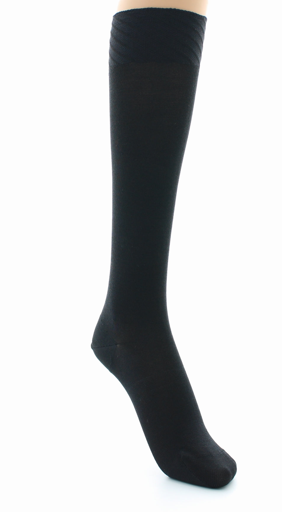 Chaussettes hautes en soie naturelle NOIR