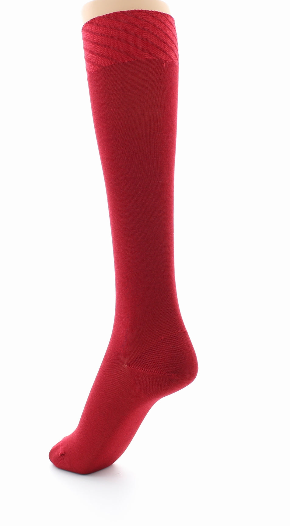 Chaussettes hautes en soie naturelle ROUGE