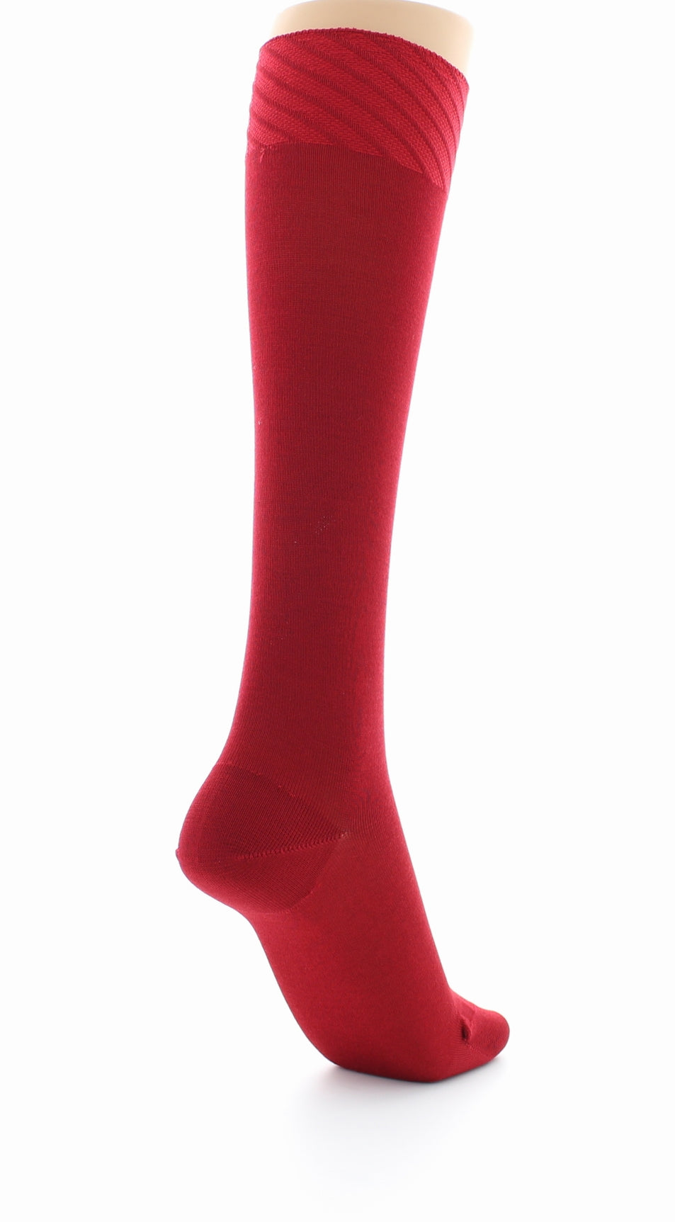 Chaussettes hautes en soie naturelle ROUGE