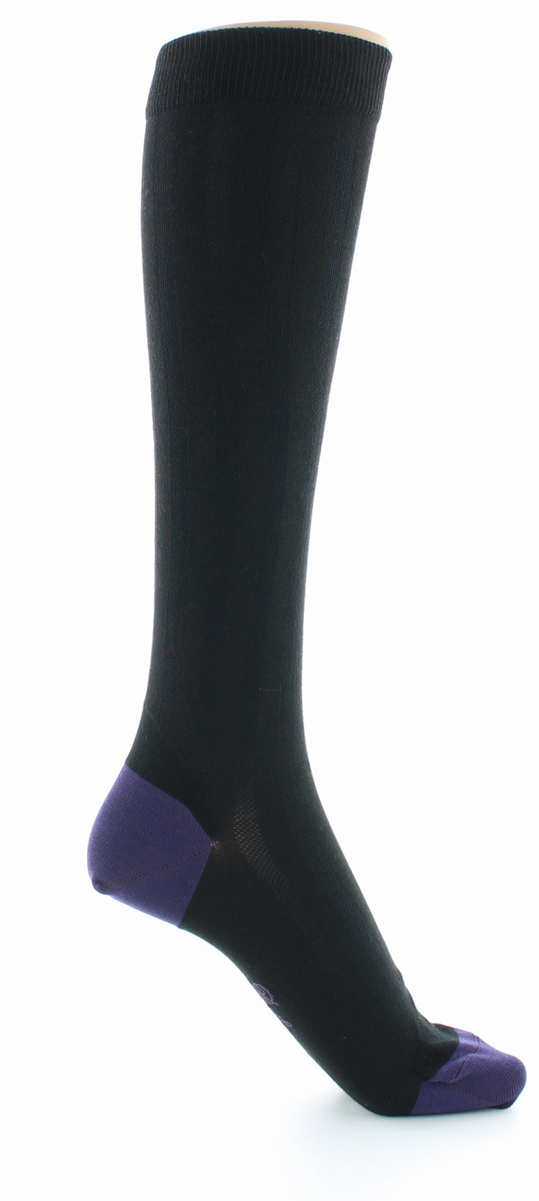 Chaussettes hautes en soie noir-raisin NOIR-RAISIN