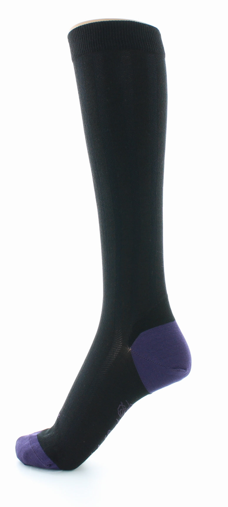 Chaussettes hautes en soie noir-raisin NOIR-RAISIN