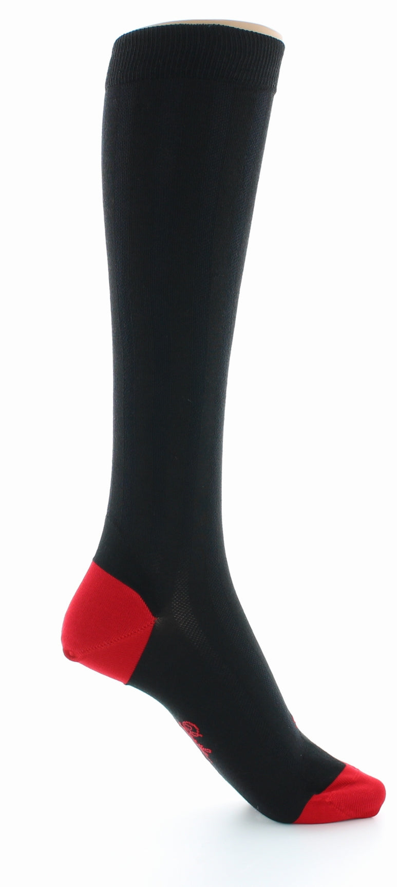 Chaussettes hautes en soie noir-rouge NOIR-ROUGE