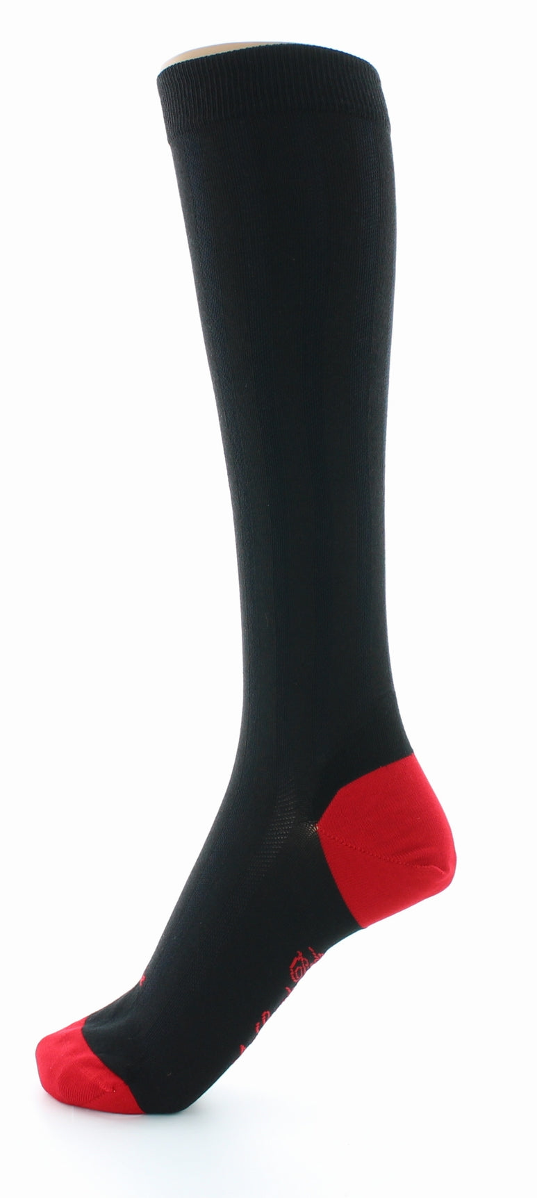 Chaussettes hautes en soie noir-rouge NOIR-ROUGE