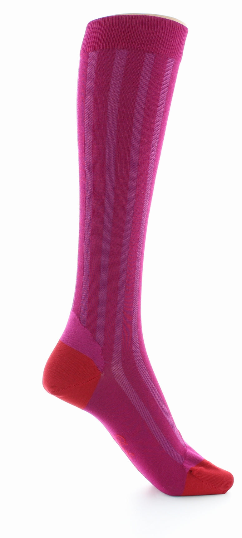 Chaussettes hautes en soie rose ROSE