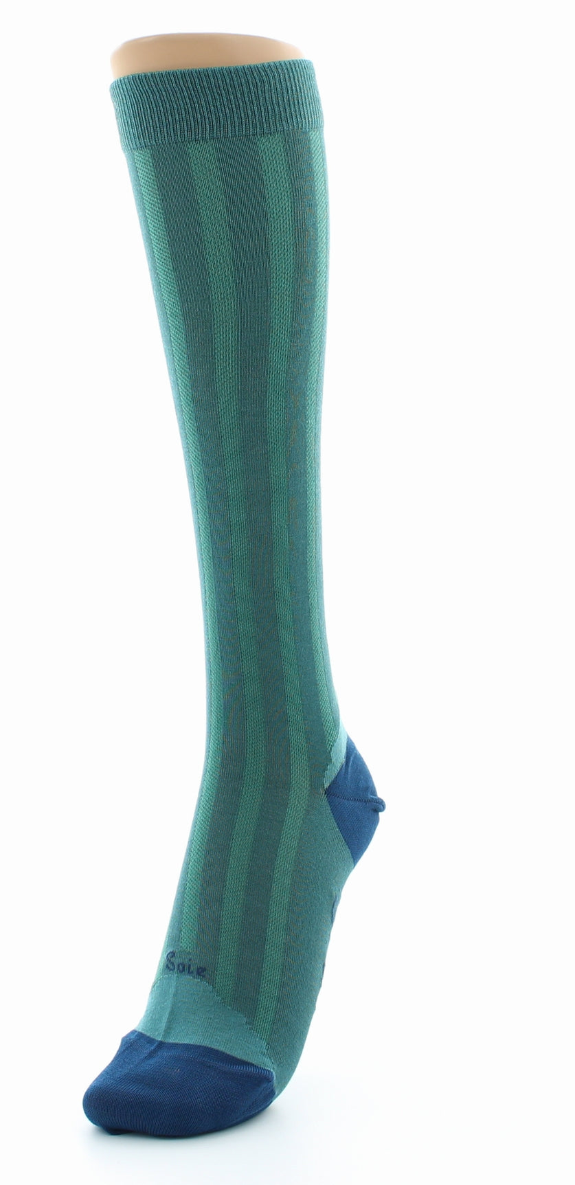 Chaussettes Hautes en Soie Turquoise - Talon et pointe Bleu Indigo TURQUOISE