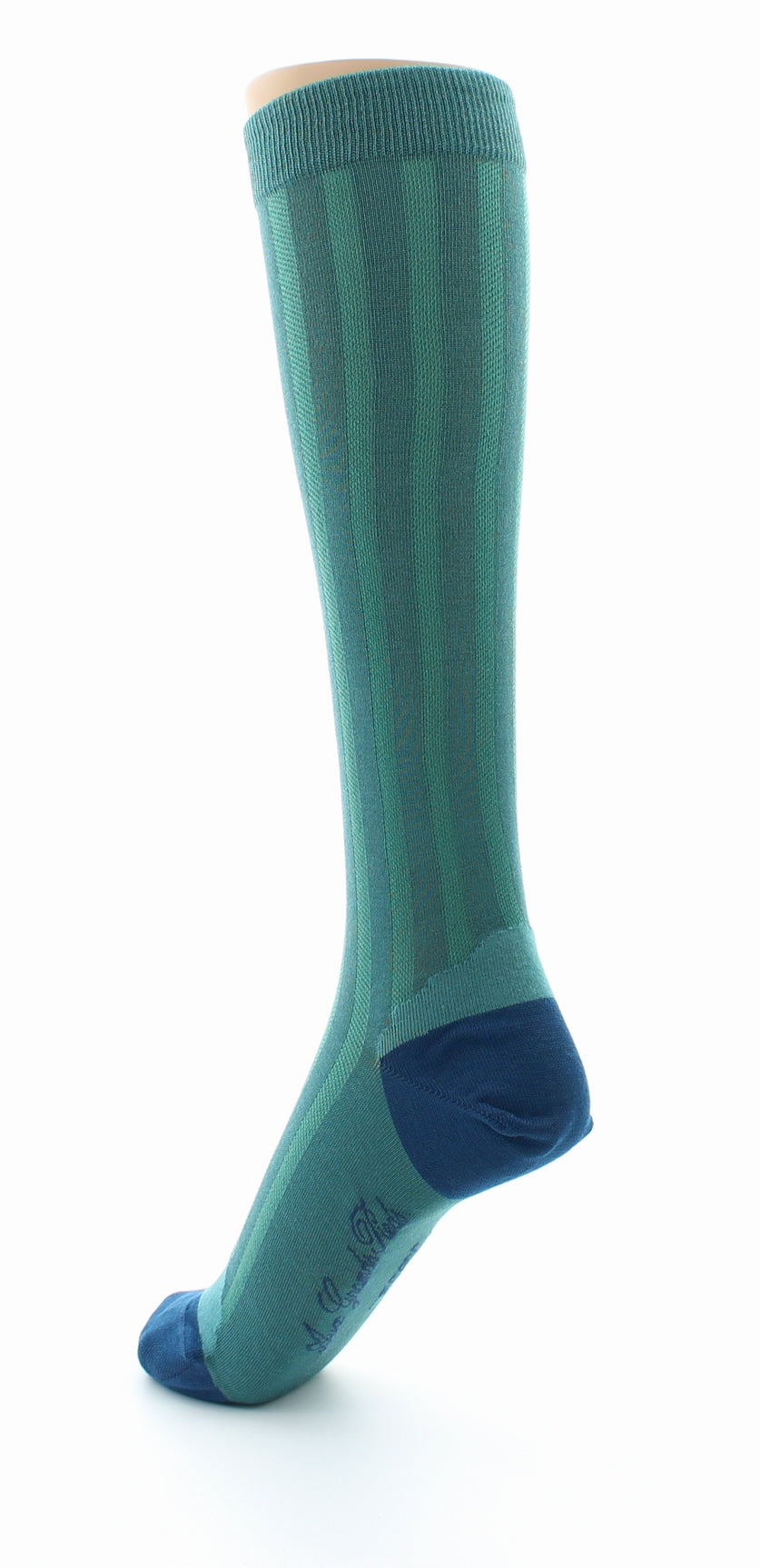 Chaussettes Hautes en Soie Turquoise - Talon et pointe Bleu Indigo TURQUOISE